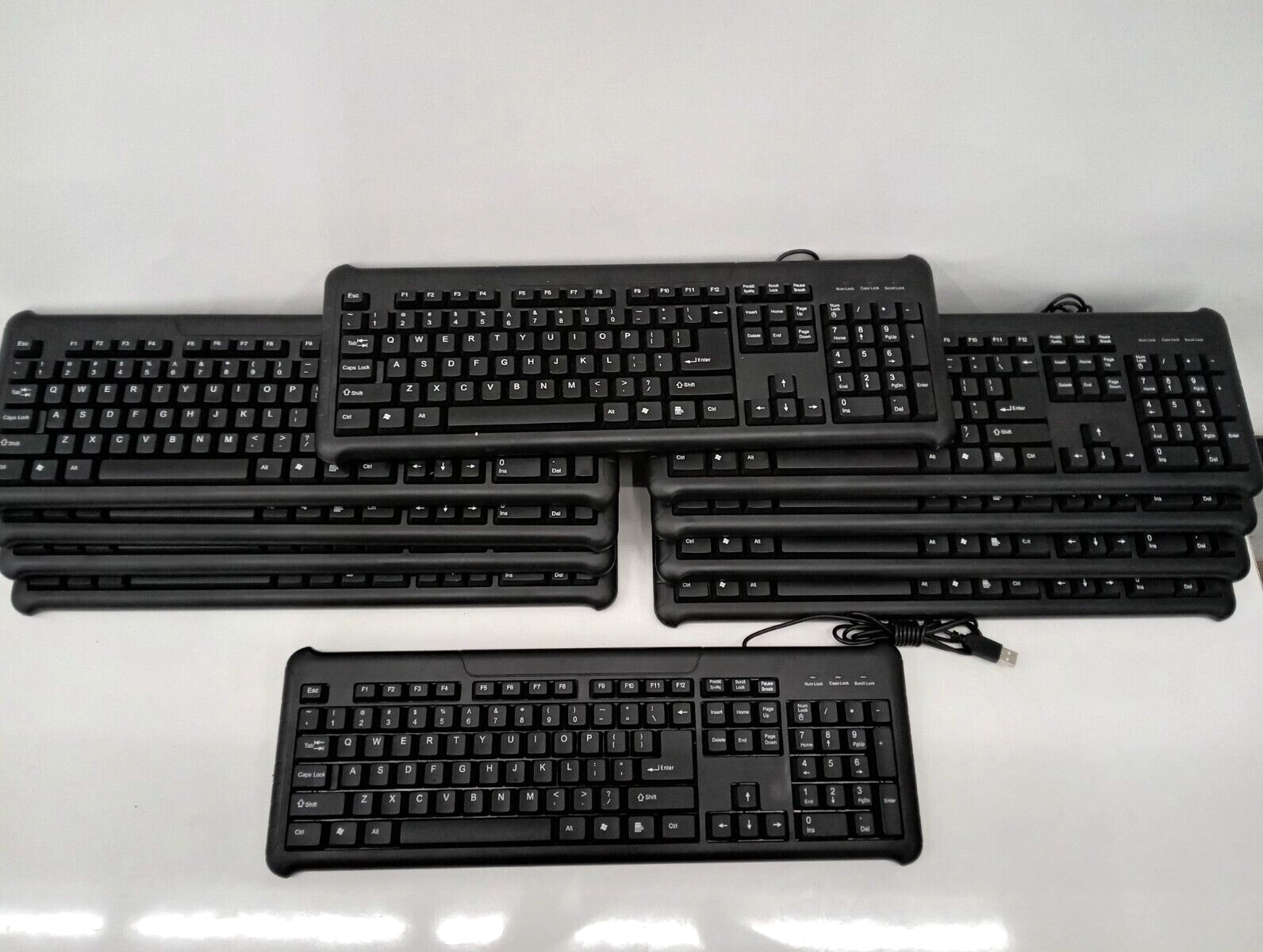 USB WIRED STANDARD DESKTOP KEYBOARD HK214 LOTS OF 10