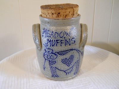 vintage salt glazed pottery from the 1970s "meadow muffins" w