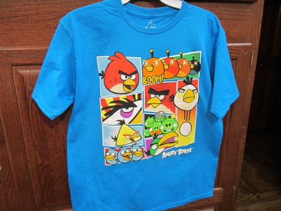 Angry Birds T Shirt Boys quotAngry Starsquot Size XL 18 NWT Turquoise 