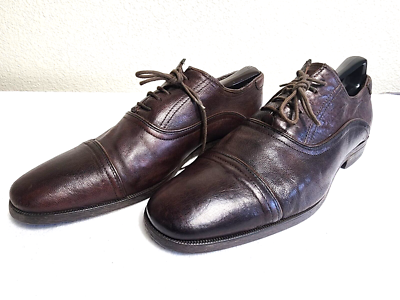 ALDO Men s Shoes Leather Derby Shoe Brown Made in Italy Lace Up Size 8