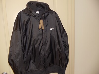 NIKE MEN'S SPORTWEAR WINDRUNNER JACKET BLACK WITH HOOD DA0001-010 SIZE XXL NEW
