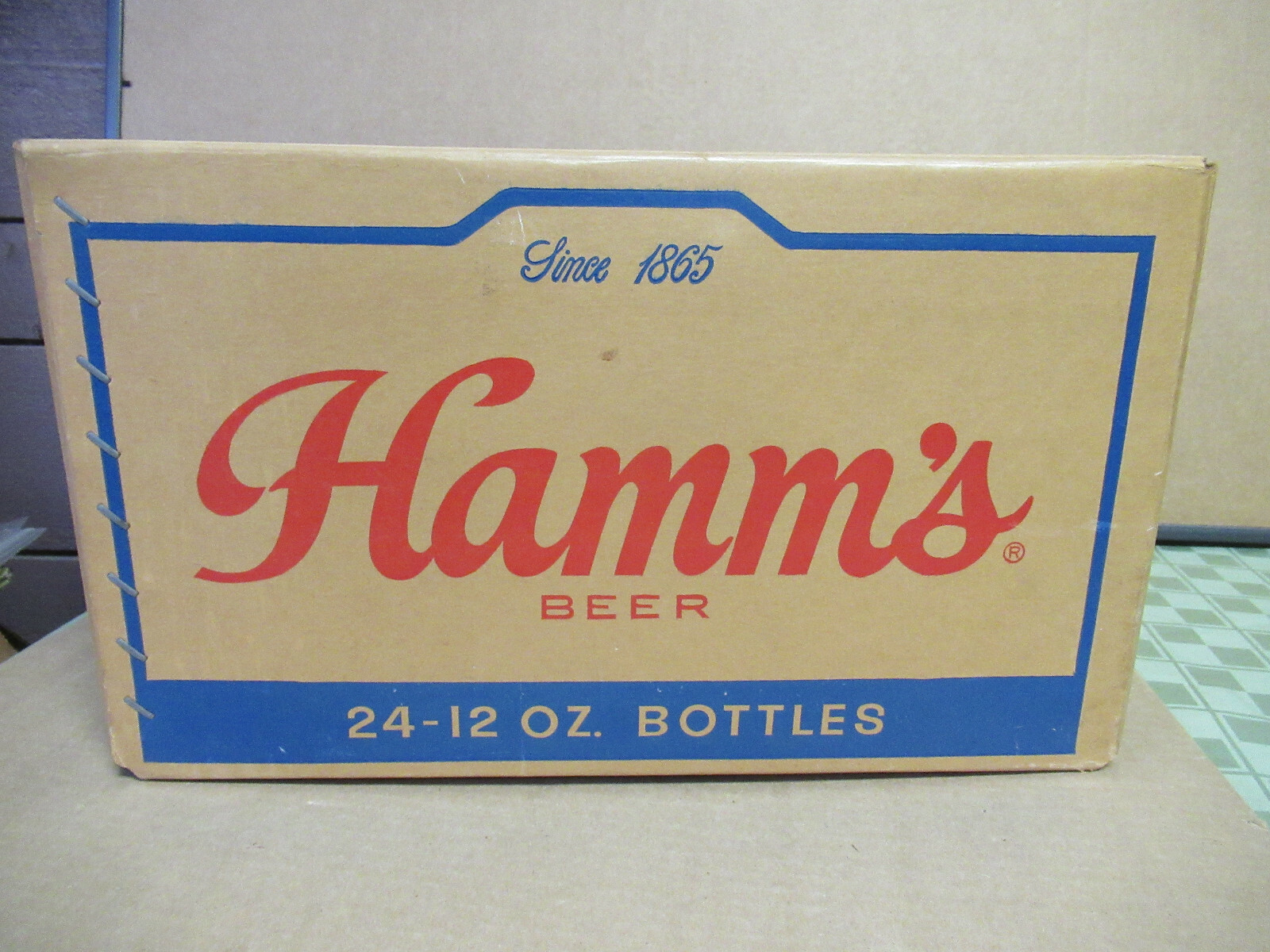 Hamms Beer Case MT 24 Bottle Size Cardboard Tote Box Shell No Bottles Great Cond