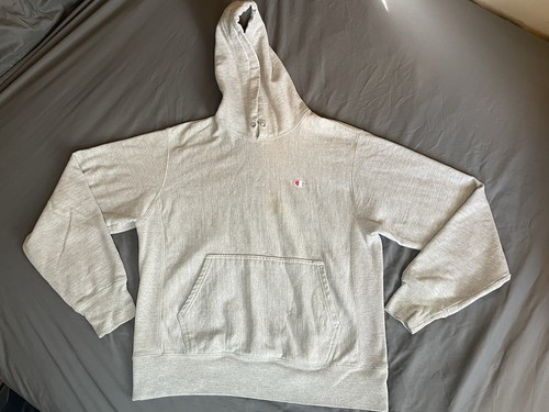 Champion Reverse Weave Hoodie Sweatshirt Grey Men's Medium