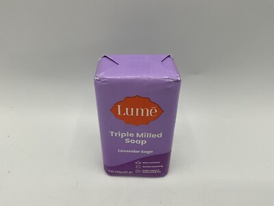 Lume Triple Milled Soap LAVENDER SAGE 5 oz Bar Gentle Cleansing Rich Moisture
