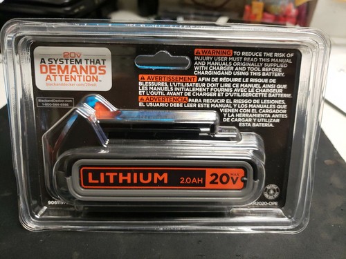 Black & Decker LBXR2020-OPE 20V Max 2.0 Ah Lithium-Ion Slide Battery