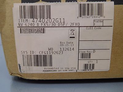 NEW SEALED Adtran Netvanta 6240 4740202G11 VoIP Gateway Router 8 FXS 30 DSP 2FXO
