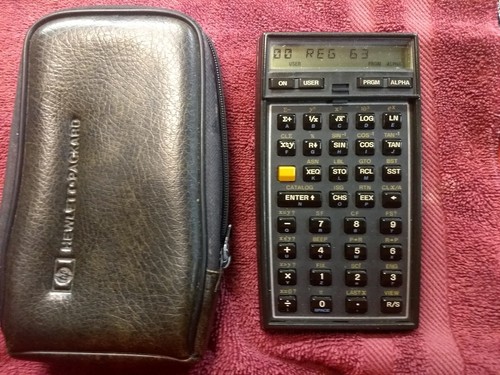 HP-41C Calculator + Case + MATH/STAT & Math 1 Modules + 1 MEMORY Module ++++