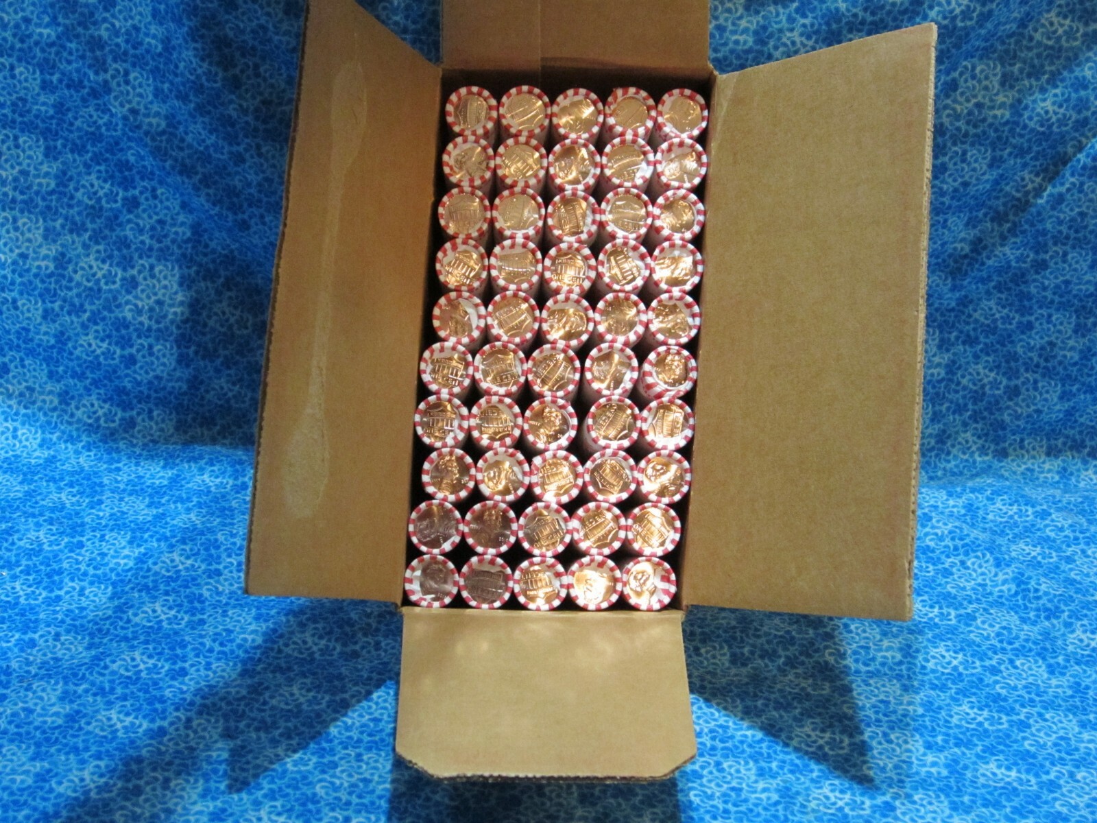 2019-D Uncirculated Penny Cent 50 Roll Bank Box 2500 Coin Lincoln Shield Pennies