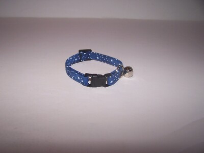 Wet Nose Designs CAT or KITTEN COLLAR Star Dust on Blue Stars Patriotic