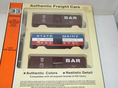 Con-Cor HO State Maine Bangor & Aroostook  40 ft PS-1 Box Car kit 940602 3 PACK