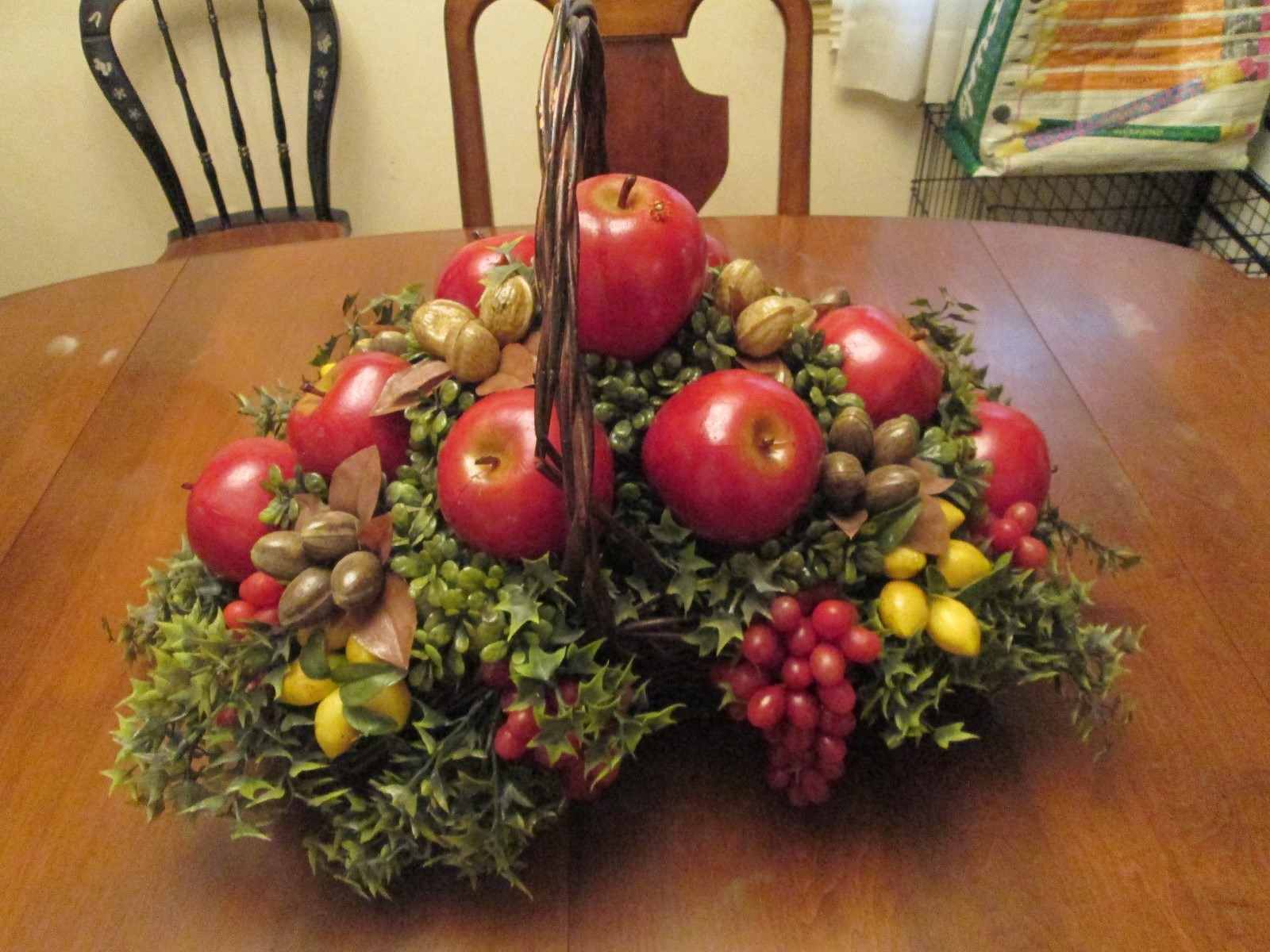 Vintage 1950s FRUIT Nut Basket Fake Realistic Kitchen STAGE Prop XXL Piece