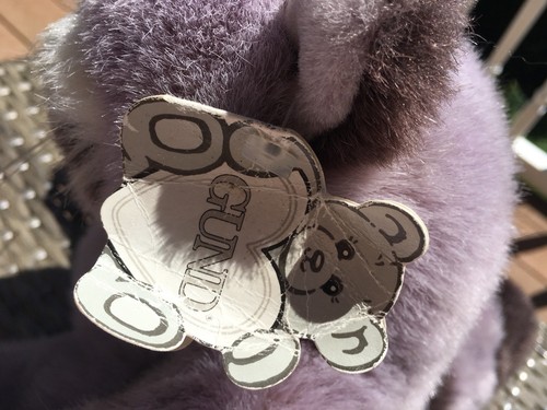 Vintage 1985 Gund BANDIT  Raccoon Plush Stuffed Animal Toy Purple