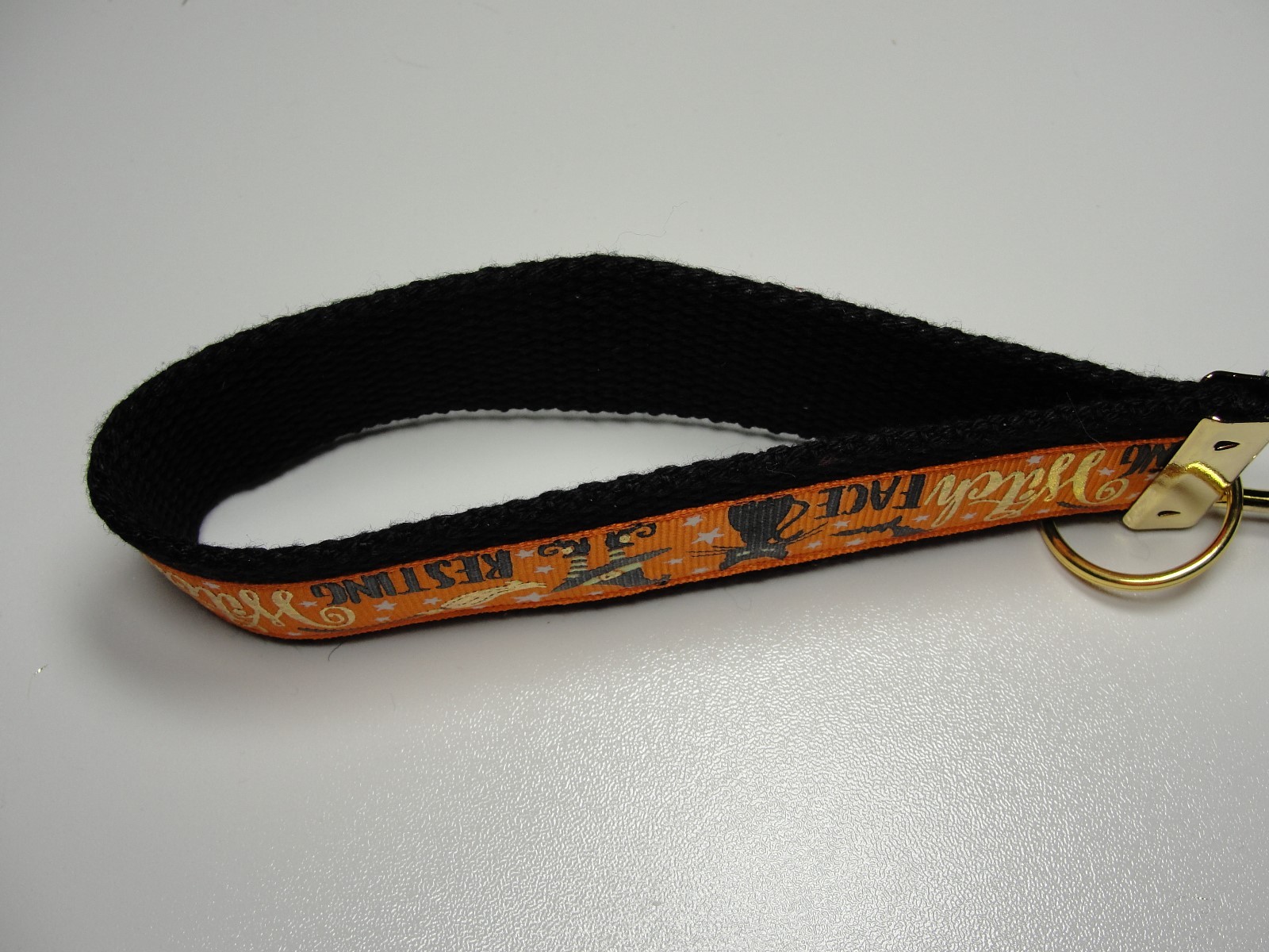 Resting Witch Halloween Key fob Strap or Keychain Keyfob