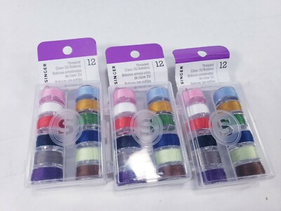 (PACK OF 3) 02149 Singer Transparent Plastic Class 15 Bobbins - Threaded-12/Pkg