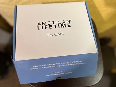 American Lifetime Digital Calendar Day Clock Alarm White 8.5'' x 7''