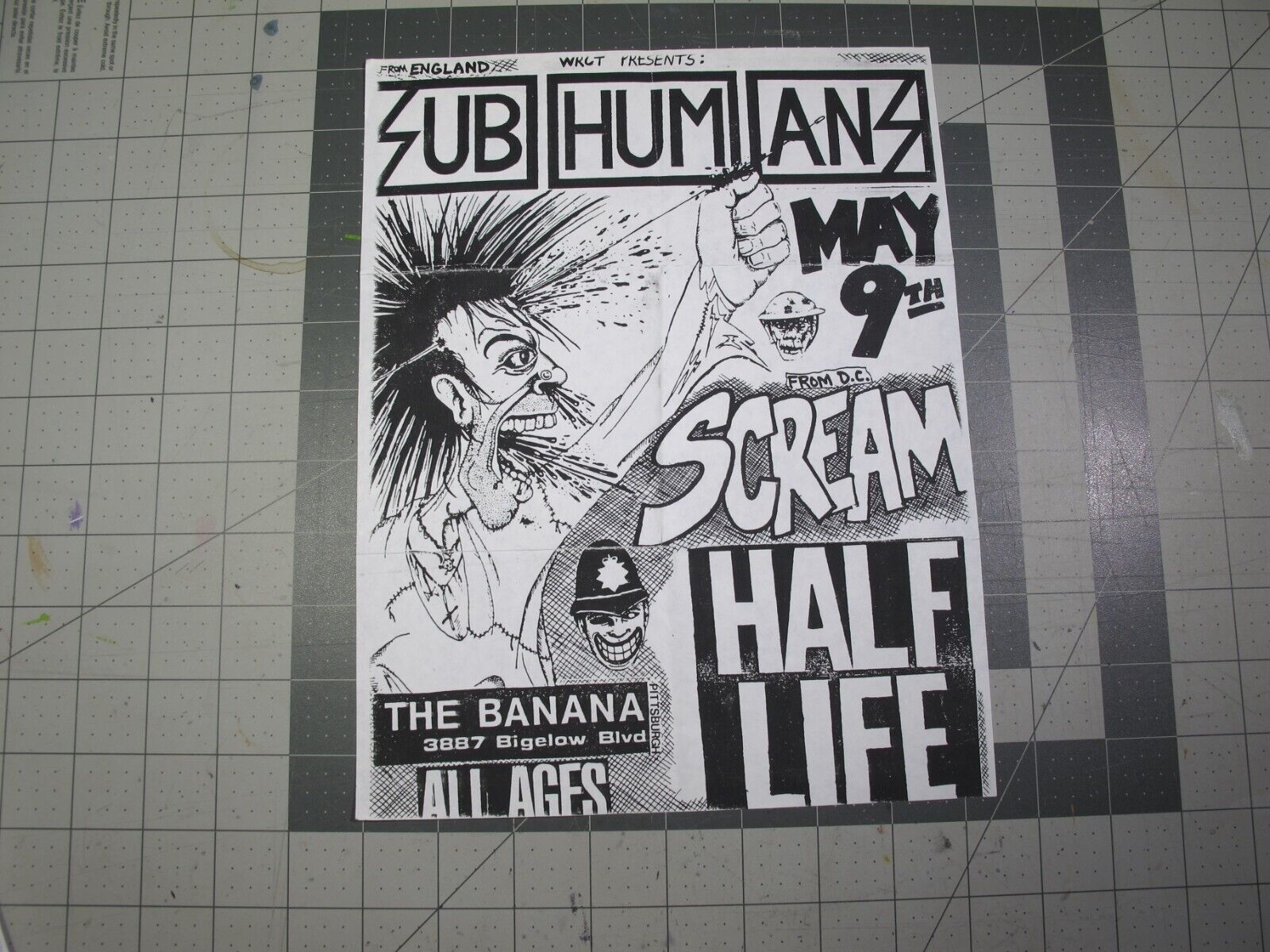vtg punk hardcore flyer - Subhumans Scream Half Life The vtg punk hardcore flyer - Subhumans Scream Half Life The