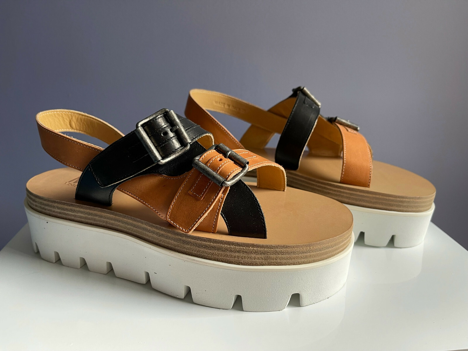 New MM6 MAISON MARGIELA Leather Slingback Sandals Size EU 38