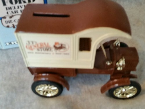 1905 Ford delivery car bank, 1/25 scale, new in box, CASE JT GENERAL STORE.