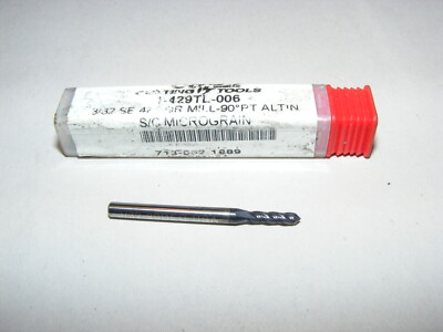 US22 Cutting Tools 1-429TL-006 3/32 SE 4FL DR MILL-90° PT End Mill (HOU) A3