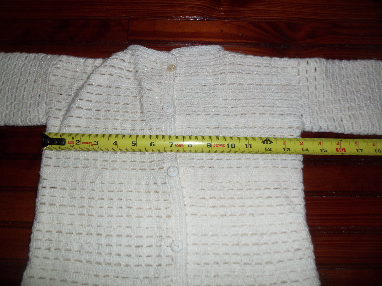 HANDMADE CROCHET TODDLER SWEATER - SOLID WHITE  #2 - VINTAGE