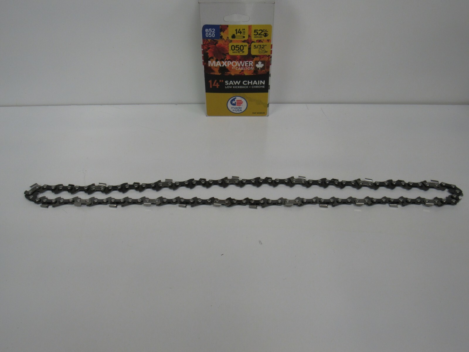 Carlton 14" Low Kickback Saw Chain, Chrome, 5/32LP.050" 52DL With 2