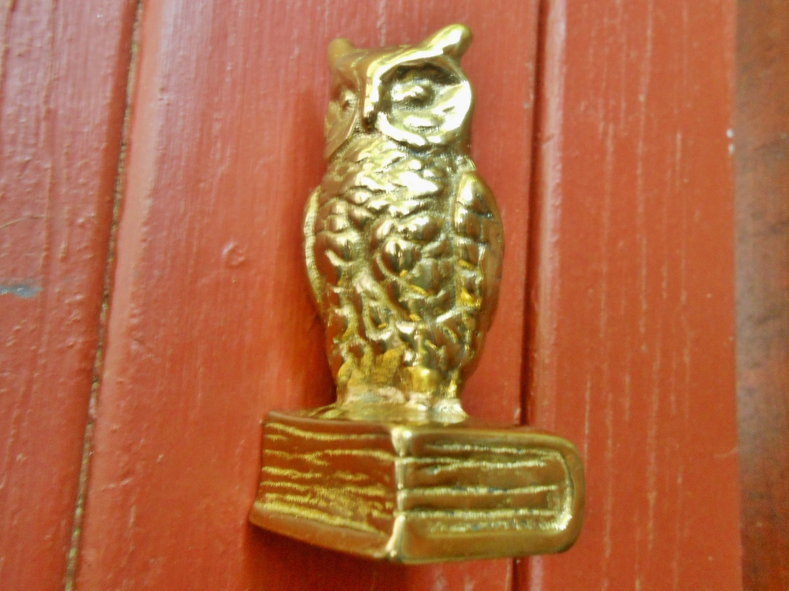 BRASS OWL PAPERWEIGHT SAND CAST VIRGINIA METALCRAFTERS CLEAN WELL HALLMARKED