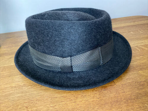 Mallory Vintage Fedora Hat Size 6 7/8 Charcoal Gray Textured Mallory Vintage Fedora Hat Size 6 7/8 Charcoal Gray Textured