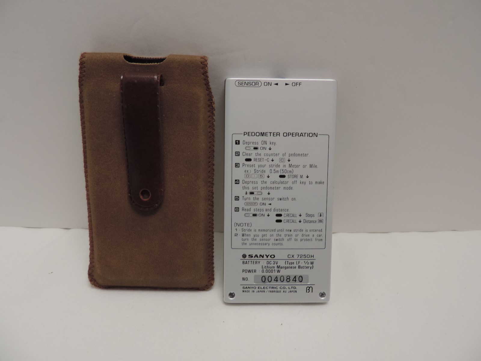 Sanyo Calculator Pedometer Jogging Meter CX 7250H