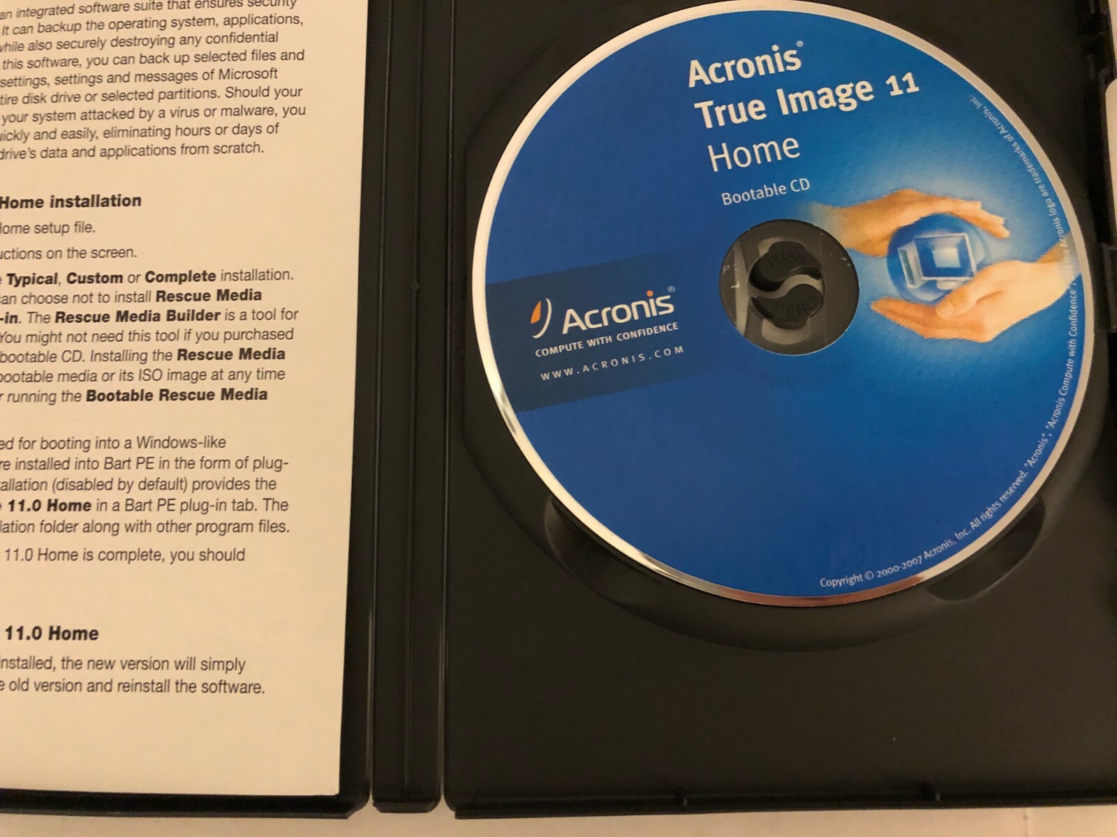 Acronis True Image 11 Home [OLD VERSION] Software w/ Serial Number FREE SHIPPING