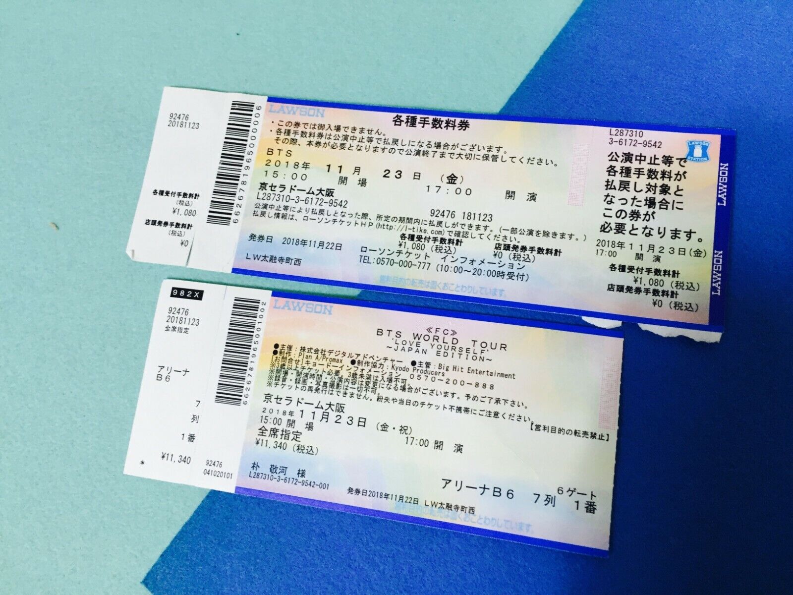 Bangtan boys BTS concert official ticket Love yourself world Bangtan boys BTS concert official ticket Love yourself world