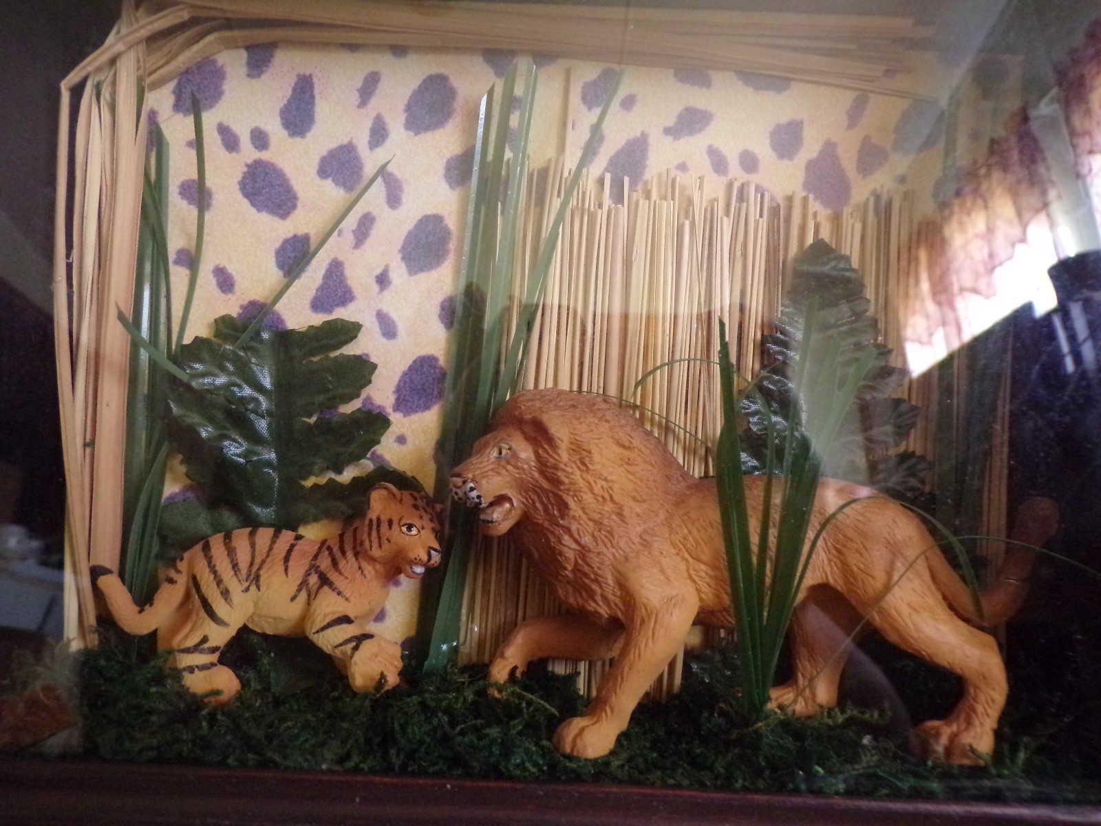 3D wall art shadowbox. African Lion safari theme  A0450