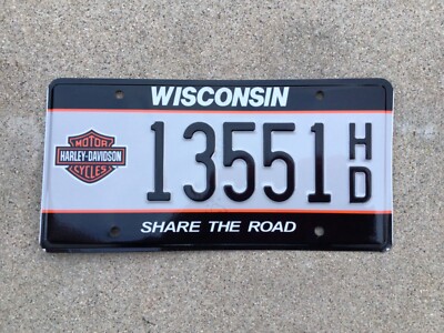WISCONSIN - HARLEY DAVIDSON - LICENSE PLATE