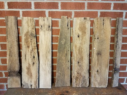 7pc RECLAIMED WEATHERED OAK  BARN LUMBER WOOD 1