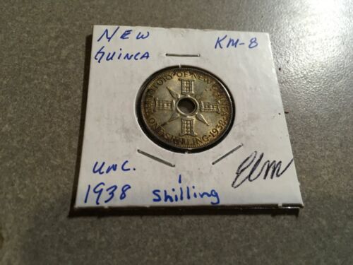 1938 New Guinea 🇬🇳 1 Shilling Lot#W6642 Silver! High Grade Uncirculated #1021L