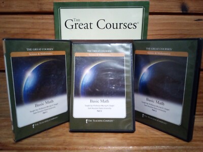 (23-8) THE GREAT COURSES ''BASIC MATH'' DVD'S / USED WORKBOOK / PRE-STUDIED