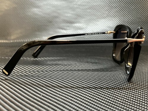 Pre-owned Tom Ford Ft0849 01b Black Grey Gradient Rectangle Womens 64 Mm Sunglasses In Gray