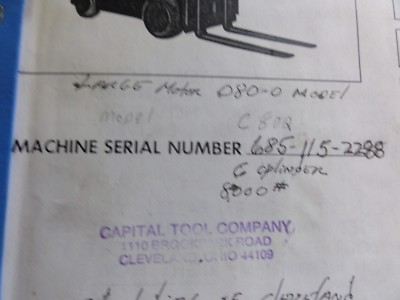 Clark C80Q Forklift Parts Manual