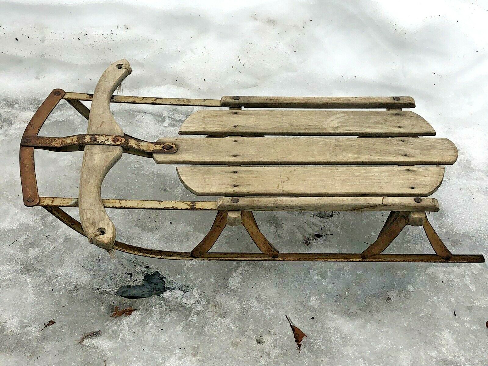 Vintage Wood & Metal Runner Sled (34 x 12 inches) | eBay