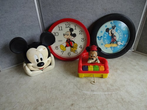 Lot of Misc Vintage Walt Disney Mickey Mouse Items Parts or