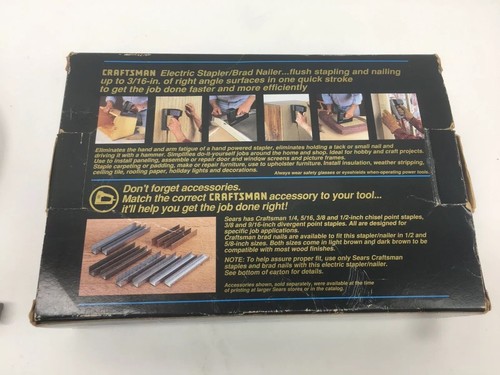 Sears Best Craftsman Electric Stapler Brad Nailer # 68481