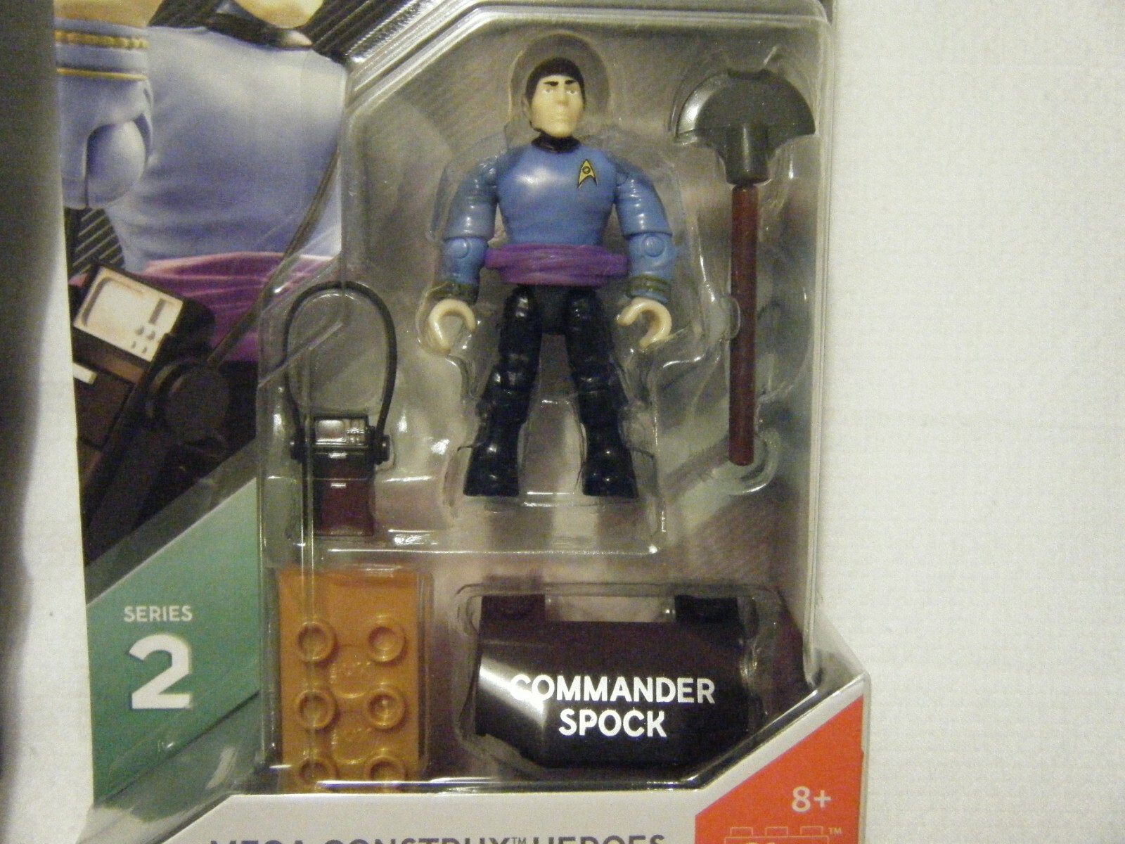 MEGA CONSTRUX Star Trek Lot of 2 CAPTAIN KIRK & MR SPOCK Commander Bloks NEW!