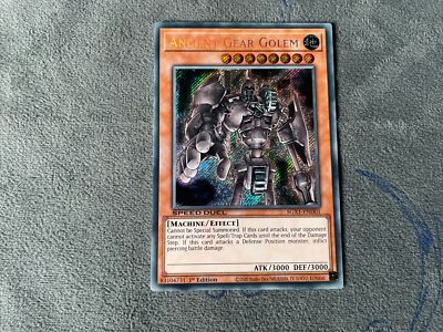 YuGiOh Ancient Gear Golem SGX1-END01 Secret Rare 1st Edition Near Mint GX
