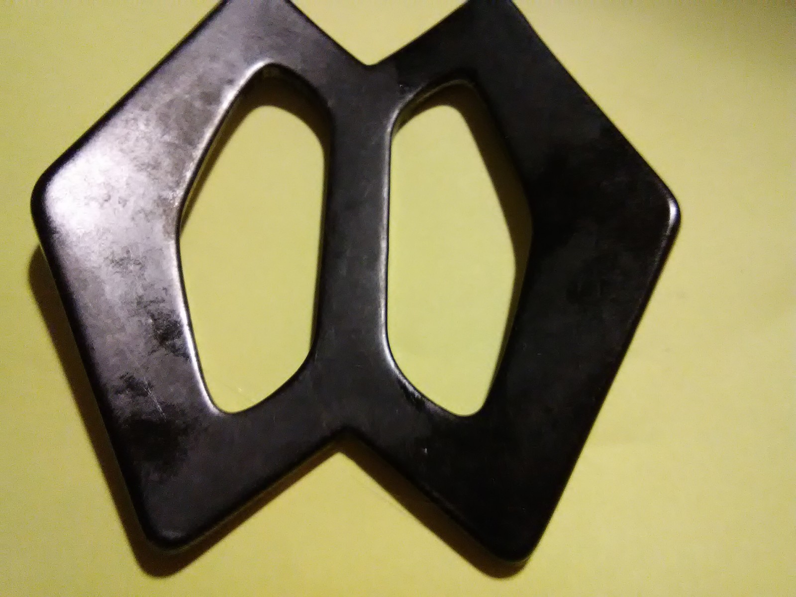 Bakelite ? Belt Buckle Art Deco Vintage Black gray tan OUTSTANDING