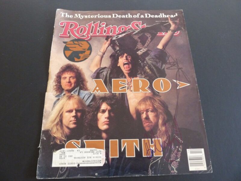 Aerosmith Tom Brad Signed Rolling Stone Mag Cover Photo Psa Beckett Guaranteedf8