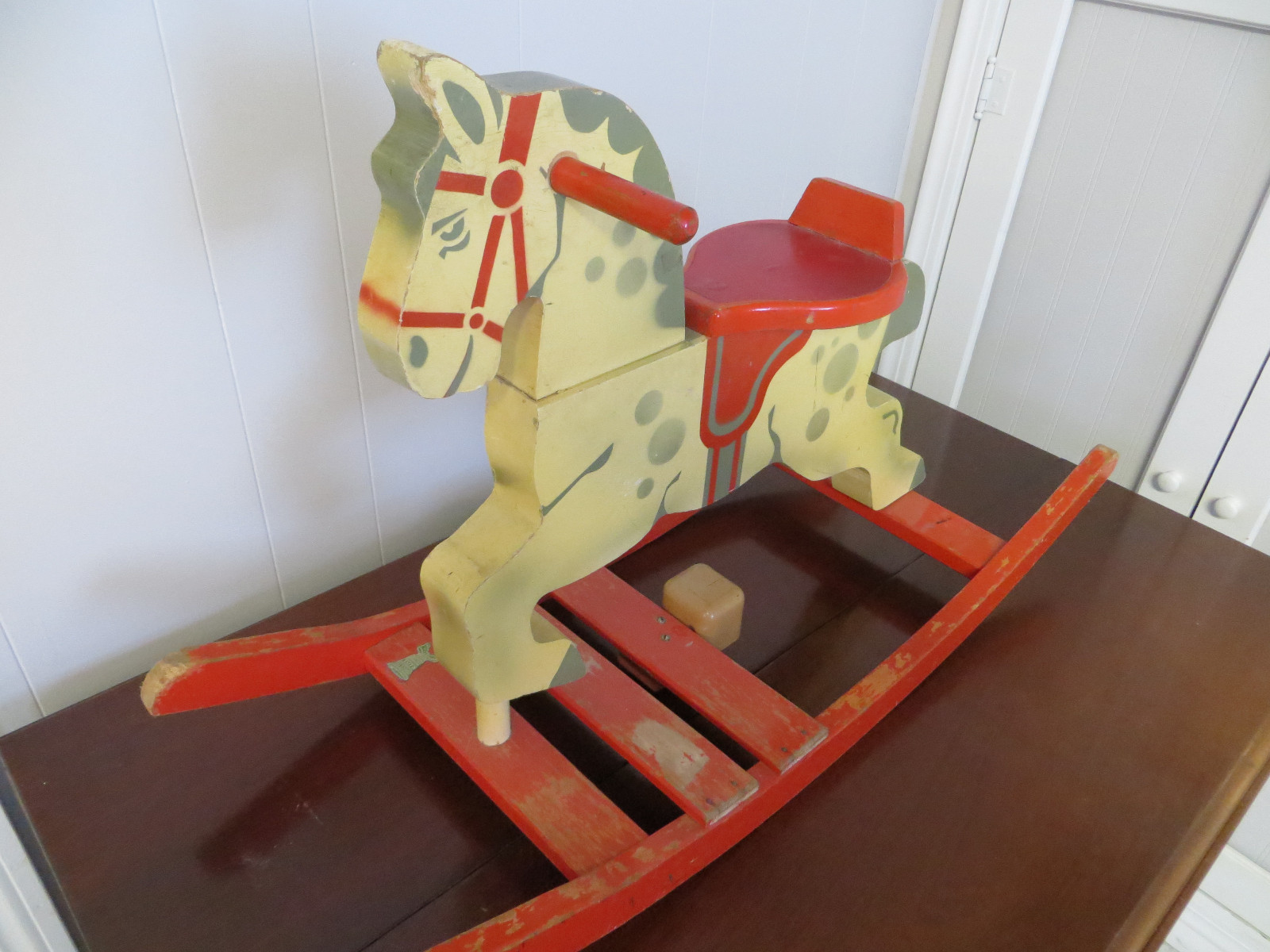 Classic Vintage Original F.A.O. FAO Schwarz Wooden Musical Rocking Horse