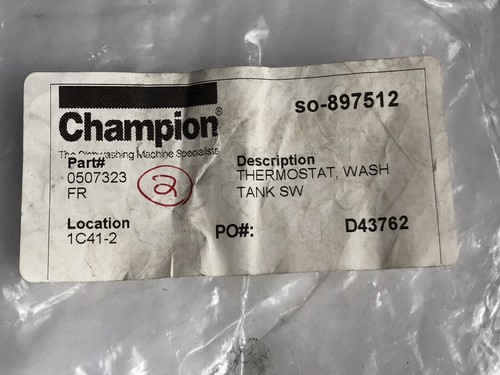 CHAMPION Wash Tank Thermostat 0507323 - Genuine
