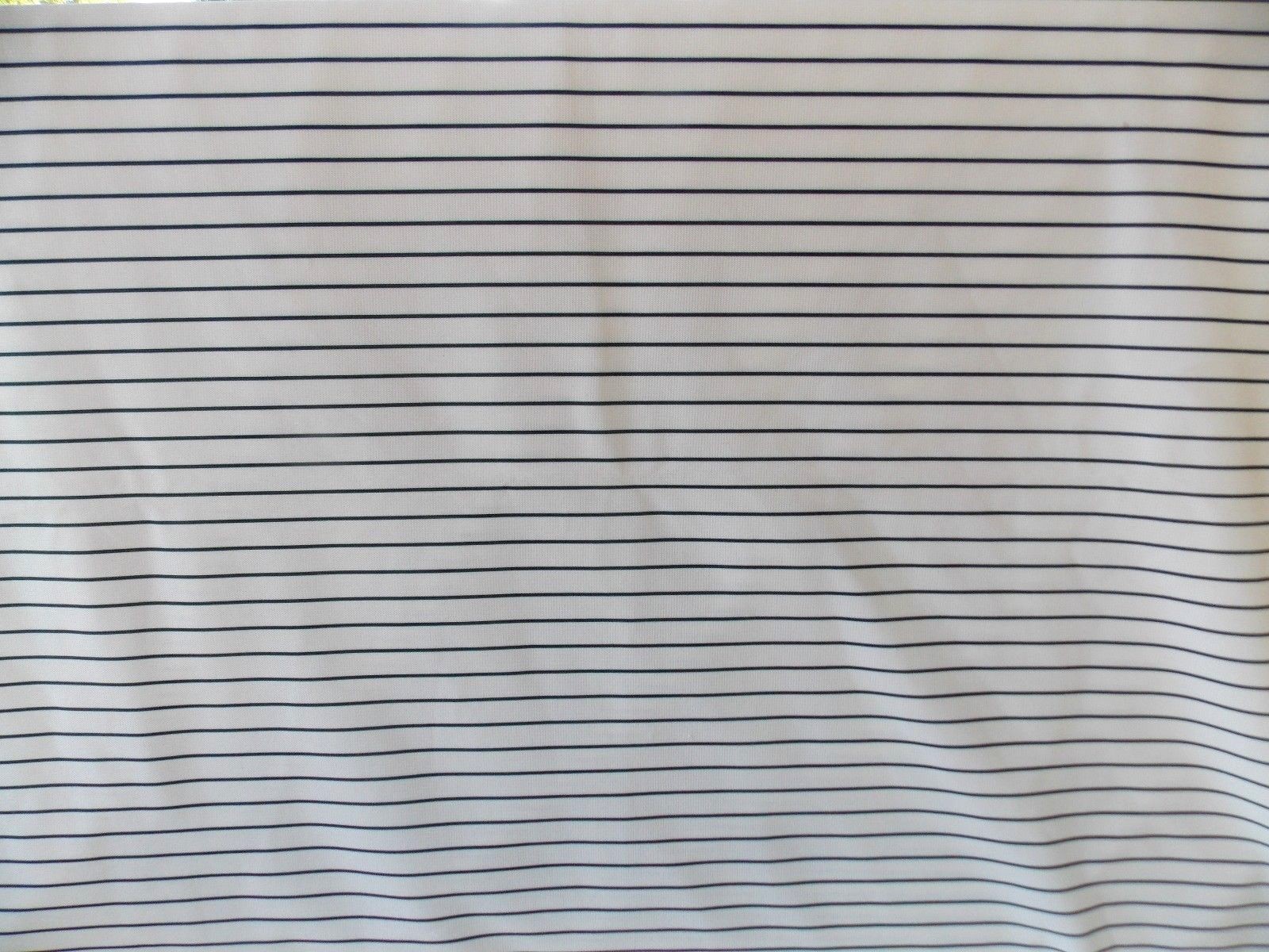 2 Yards Vintage Fabric Double Knit Black and White Stripe Excellent 70's