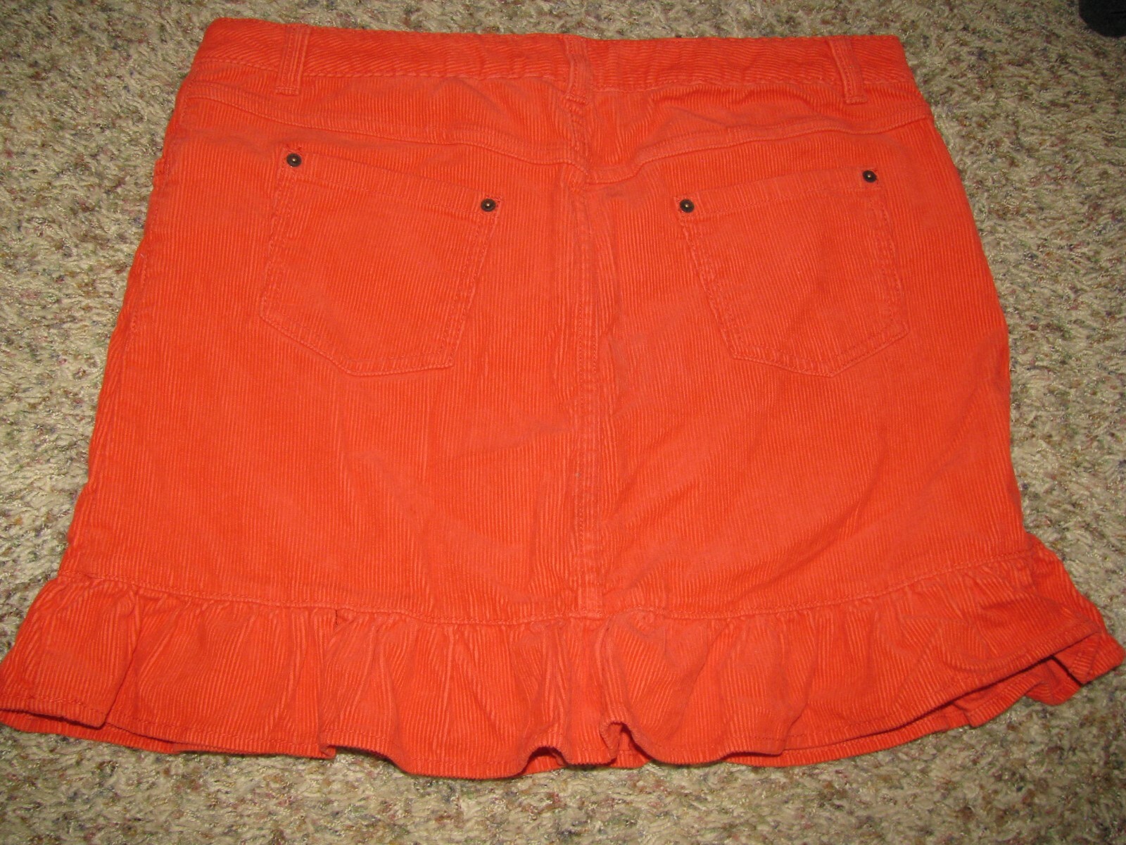 Lands End Kids corduroy skirt skort bright orange fall 14 + plus NWT