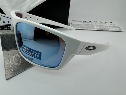 Pre-owned Oakley Drop Point Polished White Prizm Deep Water Polarized Sunglasses Oo9367-14