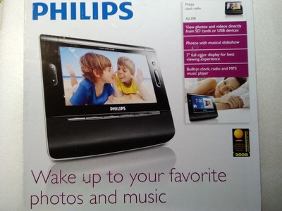 Philips Digital Picture Photo Frame Clock Radio Alarm ..WORKS